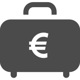 アタッシュケース入れられたユーロ通貨 アイコン素材ダウンロードサイト Icooon Mono 商用利用可能なアイコン素材が無料 フリー ダウンロードできるサイト