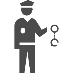 手錠を持つ警官のピクトグラム アイコン素材ダウンロードサイト Icooon Mono 商用利用可能なアイコン素材が無料 フリー ダウンロードできるサイト