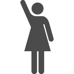 手を上げる女性のアイコン アイコン素材ダウンロードサイト Icooon Mono 商用利用可能なアイコン素材 が無料 フリー ダウンロードできるサイト