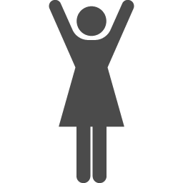 両手をあげる女性のアイコン アイコン素材ダウンロードサイト Icooon Mono 商用利用可能なアイコン 素材が無料 フリー ダウンロードできるサイト
