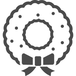 クリスマスリースのフリーイラスト2 アイコン素材ダウンロードサイト Icooon Mono 商用利用可能なアイコン素材が無料 フリー ダウンロードできるサイト